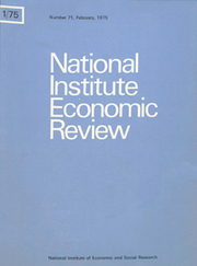 National Institute Economic Review  Volume 71 - Issue  -