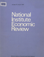 National Institute Economic Review  Volume 73 - Issue  -