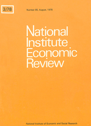 National Institute Economic Review  Volume 85 - Issue  -