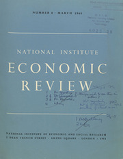 National Institute Economic Review  Volume 8 - Issue  -