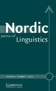 Nordic Journal of Linguistics Volume 26 - Issue 1 -
