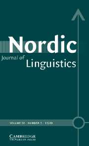 Nordic Journal of Linguistics Volume 26 - Issue 2 -