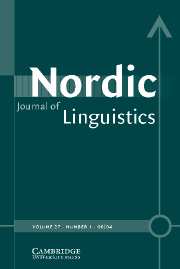 Nordic Journal of Linguistics Volume 27 - Issue 1 -
