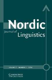 Nordic Journal of Linguistics Volume 27 - Issue 2 -
