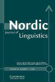 Nordic Journal of Linguistics Volume 28 - Issue 2 -