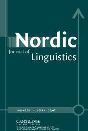 Nordic Journal of Linguistics Volume 30 - Issue 1 -