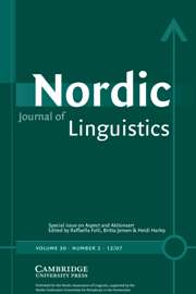 Nordic Journal of Linguistics Volume 30 - Issue 2 -