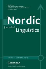 Nordic Journal of Linguistics Volume 36 - Issue 2 -  Object Shift in the Nordic Languages