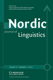 Nordic Journal of Linguistics Volume 37 - Issue 2 -  Corpus Linguistics and the Nordic Languages