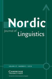 Nordic Journal of Linguistics Volume 37 - Issue 3 -