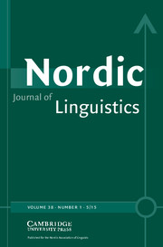 Nordic Journal of Linguistics Volume 38 - Issue 1 -