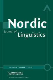 Nordic Journal of Linguistics Volume 38 - Issue 3 -