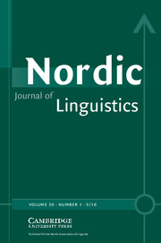 Nordic Journal of Linguistics Volume 39 - Issue 1 -
