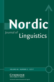 Nordic Journal of Linguistics Volume 40 - Issue 3 -