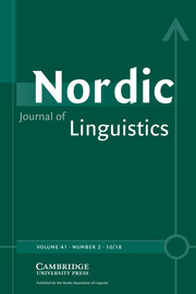 Nordic Journal of Linguistics Volume 41 - Special Issue2 -  Forensic Linguistics: European Perspectives