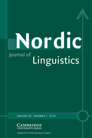 Nordic Journal of Linguistics Volume 42 - Issue 1 -