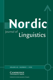 Nordic Journal of Linguistics Volume 43 - Issue 1 -