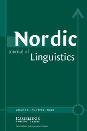 Nordic Journal of Linguistics Volume 43 - Issue 2 -