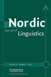 Nordic Journal of Linguistics Volume 43 - Special Issue3 -  Special Issue 3: Morphosyntactic Variation within the Individual Language User