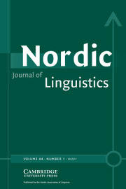 Nordic Journal of Linguistics Volume 44 - Issue 1 -