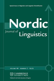 Nordic Journal of Linguistics Volume 46 - Special Issue2 -  Migration and Linguistic Diversification