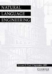 Natural Language Engineering Volume 11 - Issue 3 -