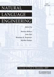 Natural Language Engineering Volume 13 - Issue 4 -