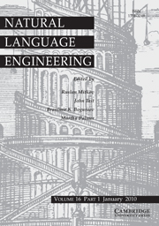 Natural Language Engineering Volume 16 - Issue 1 -