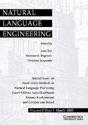 Natural Language Engineering Volume 9 - Issue 1 -