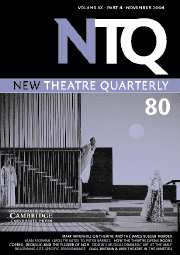 New Theatre Quarterly Volume 20 - Issue 4 -