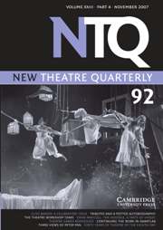New Theatre Quarterly Volume 23 - Issue 4 -
