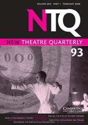New Theatre Quarterly Volume 24 - Issue 1 -