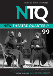 New Theatre Quarterly Volume 25 - Issue 3 -