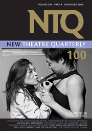 New Theatre Quarterly Volume 25 - Issue 4 -