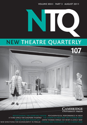 New Theatre Quarterly Volume 27 - Issue 3 -