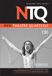 New Theatre Quarterly Volume 33 - Issue 2 -