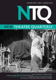 New Theatre Quarterly Volume 35 - Issue 3 -