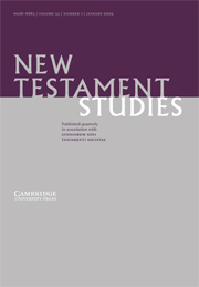 New Testament Studies Volume 55 - Issue 1 -
