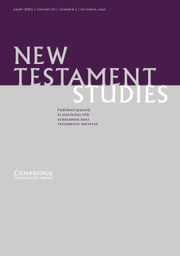 New Testament Studies Volume 67 - Issue 4 -