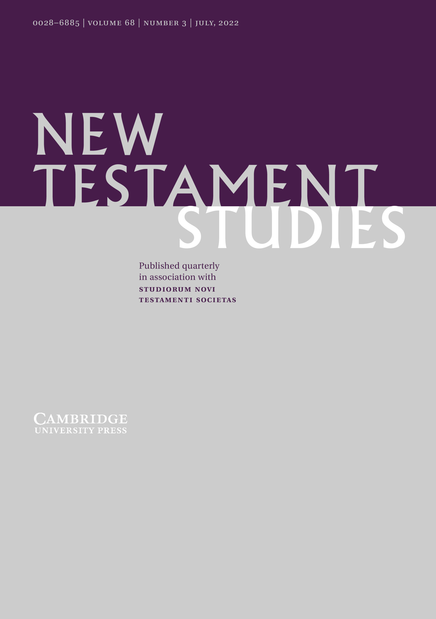 New Testament Studies Volume 68 - Issue 3 -