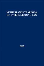 Netherlands Yearbook of International Law Volume 38 - Issue  -
