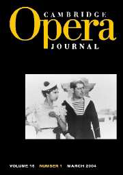 Cambridge Opera Journal Volume 16 - Issue 1 -