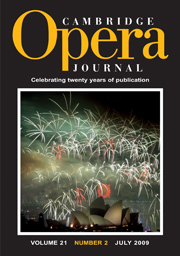 Cambridge Opera Journal Volume 21 - Issue 2 -