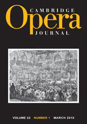 Cambridge Opera Journal Volume 22 - Issue 1 -
