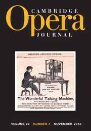Cambridge Opera Journal Volume 22 - Issue 3 -