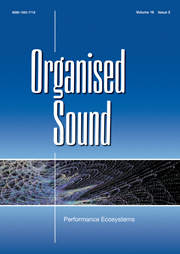 Organised Sound Volume 16 - Issue 2 -  Performance Ecosystems