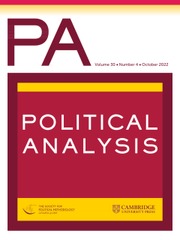 Political Analysis Volume 30 - Issue 4 -