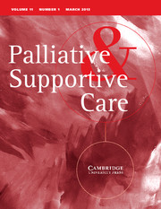 Palliative & Supportive Care Volume 11 - Issue 1 -