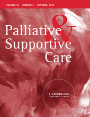 Palliative & Supportive Care Volume 14 - Issue 5 -