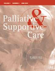 Palliative & Supportive Care Volume 1 - Issue 2 -